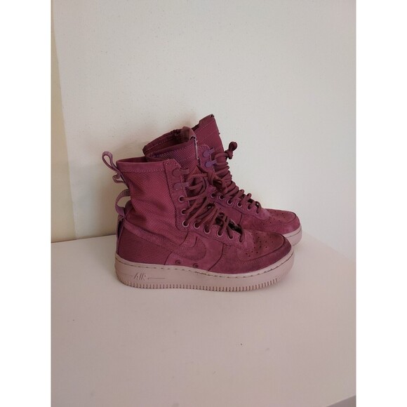 NIKE SF Air Force 1 Mid Women's Shoe Sneaker Boot Wine AJ1700-600 Size 6 - Picture 1 of 6
